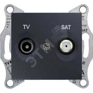 Sedna Розетка TV/SAT проходная графит - Schneider Electric