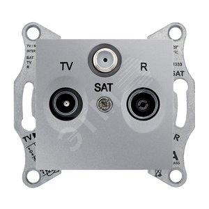 Sedna Розетка TV/R/SAT прох 8dB в рамку алюм - Schneider Electric