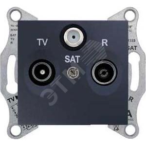 Sedna Розетка TV/R/SAT проходная графит
