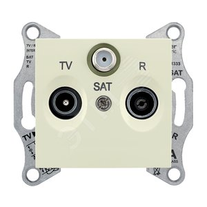 Sedna Розетка телевизионная TV/R/SAT проходная 4Дб в рамку бежевая (SDN3501447) - Schneider Electric