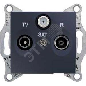 Sedna Розетка TV/R/SAT проходная графит