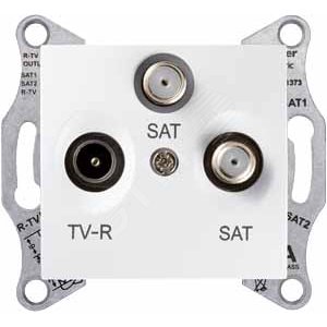 Sedna Розетка RTV/SAT/SAT прох 8dB в рамку бел - Schneider Electric