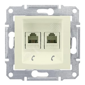 Sedna Розетка телефонная двойная RJ11 в рамку бежевая (SDN4201147) - Schneider Electric