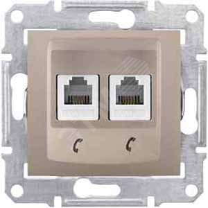 Sedna Титан Розетка ТЛФ 2-ая RJ11 | SDN4201168 | Schneider Electric - Schneider Electric