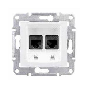 Sedna Розетка комп х2 RJ45 5e в рамку бел - Schneider Electric