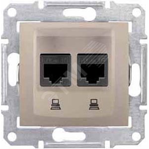 Sedna Титан Розетка компьютерная 2-ая RJ45 кат. 6 UTP | SDN4800168 | Schneider Electric - Schneider Electric