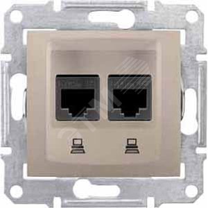 Sedna Титан Розетка компьютерная 2-ая RJ45 кат. 6 STP | SDN5000168 | Schneider Electric - Schneider Electric