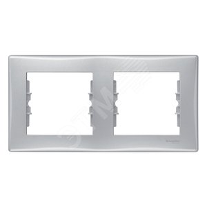 Sedna Рамка 2 поста горизонтальная алюминий (SDN5800360)