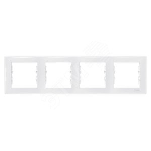 Sedna Рамка 4 поста горизонтальная белый (SDN5800721)