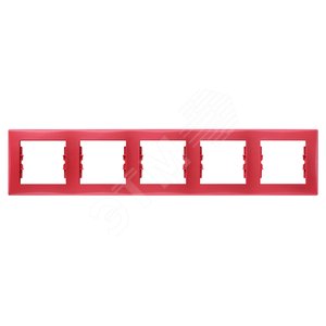 Sedna Рамка 5 постов горизонтальная красный