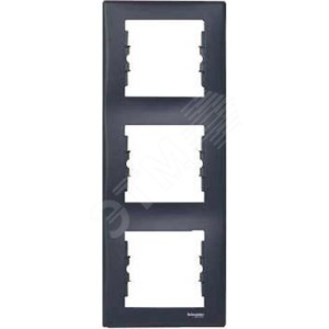 Sedna Рамка 3 поста вертикальная графит (SDN5801370)