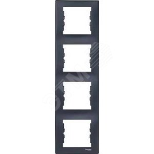 Sedna Рамка 4 поста вертикальная графит (SDN5802070)