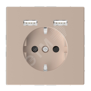 MERTEN SDL Розетка Schuko с 2 USB c зарядным устройством 2,4 A шампань | MTN2366-6051 | Schneider Electric - Schneider Electric