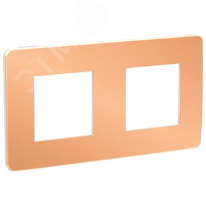 Рамка UNICA STUDIO двухпостовая медь/белый (NU280457)