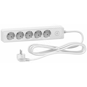 UNICA EXTEND удлинитель 5 розеток 2К+З, кабель 3м, белый | ST9453W | Schneider Electric - Schneider Electric