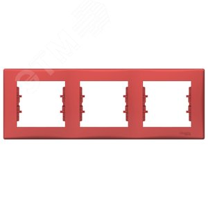 Sedna Рамка 3 поста горизонтальная красный (SDN5800541) - Schneider Electric