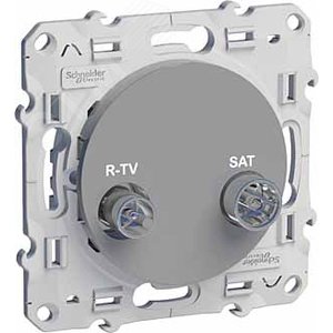 ODACE Розетка телевизионная R-TV/SAT алюминий - фото 6