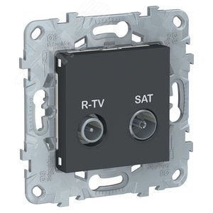 Розетка UNICA NEW R-TV/SAT одиночная антрацит (NU545454) - Schneider Electric