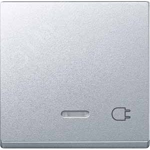 Клавиша с окошком для светоиндикатора штепсельная вилка алюминий 5