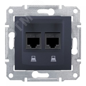 Sedna Розетка двойная компьютерная графит (SDN4600170) 2
