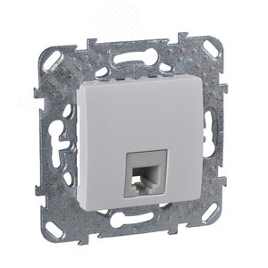 UNICA Розетка телефонная 1хRJ11 в рамку белая 4 контакта (MGU5.492.18ZD) - Schneider Electric