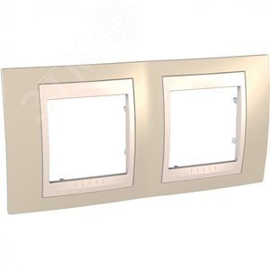 UNICA-Хамелеон Рамка 2 поста песчаный/бежевая (MGU6.004.567)