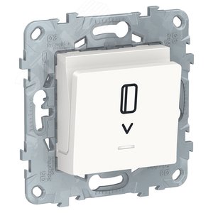 Выключатель UNICA NEW карточный с подсветкой 10 А белый (NU528318) - Schneider Electric