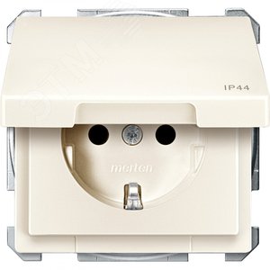 Механизм розетки с крышкой IP44 бежевый (MTN2414-4044) - фото 2