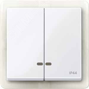 Клавиша 2шт с окошком для светоиндикатора IP44 белый (MTN3424-0325) 4