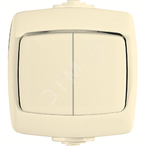 РОНДО Выключатель двухклавишный наружный бежевый IP44 - Schneider Electric