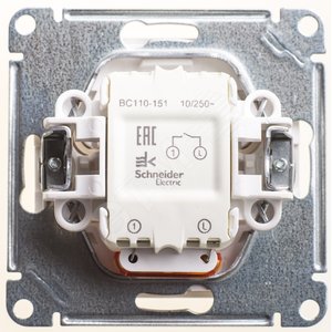 Wessen 59 Белый Выключатель 1-клавишный с подсветкой, 10А | VS110-151-1-86 | Schneider Electric - Schneider Electric