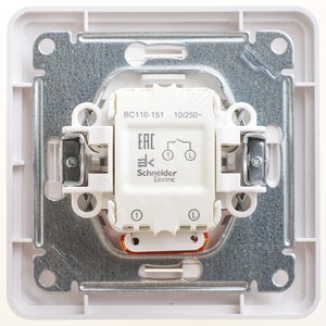 Wessen 59 Белый Выключатель 1-клавишный с подсветкой, 10А, (в сборе) | VS110-151-18 | Schneider Electric - Schneider Electric