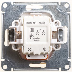 Wessen 59 Сл. кость Выключатель 1-клавишный с подсветкой, 10АХ | VS110-151-2-86 | Schneider Electric - Schneider Electric