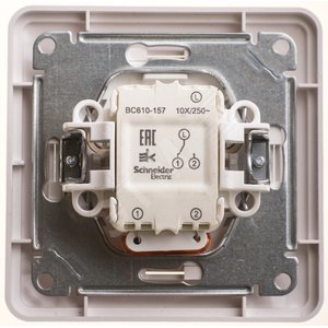 W59 Переключатель одноклавишный с подсв. 10АХ, в сборе, белый (VS610-157-18)