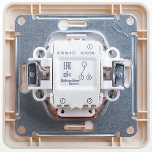 Wessen 59 Сл. кость Переключатель 1-клавишный с подсветкой 10АХ (в сборе) | VS610-157-28 | Schneider Electric