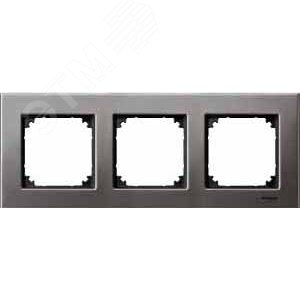 Рамка 3 поста металлическая серый родий (MTN403314) 6