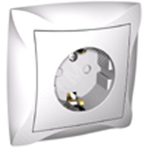 ДУЭТ Розетка с заземлением со шторками белая - Schneider Electric
