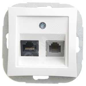 ДУЭТ Розетка телефон/компьютер RJ11+RJ45 белая в рамку - Schneider Electric