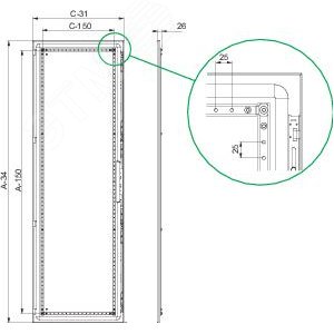 Дверь металлическая 1800х600мм 7