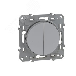 Odace Белый Выключатель 2-клавишный 10А | S52R211 | Schneider Electric - фото 2