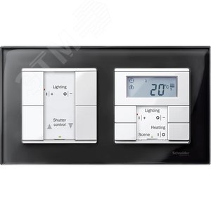 Рамка 2 поста стеклянная черный оникс (MTN404203) 3