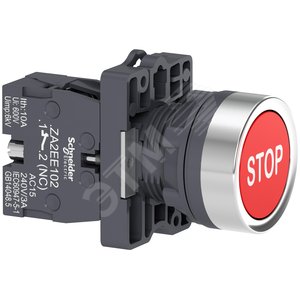 Кнопка ХА2 пружинно-возвратная красная STOP 1НЗ - Schneider Electric