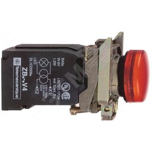 Лампа сигнальная 22мм с трансформатором питания красная