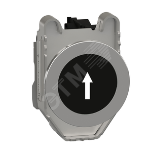 КНОПКА ЧЕРНАЯ, 1 Н/О, ПРУЖИННЫЙ ВОЗВРАТ, ЗАПОДЛИЦО, МЕТАЛЛ, МАРКИРОВКА СТРЕЛКА