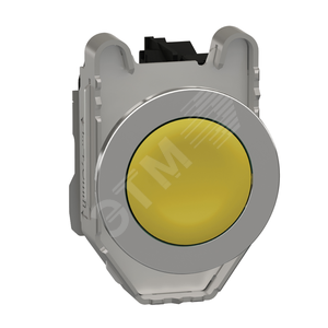 Кнопка оранжевая, 1НО, пружинный возврат, заподлицо, металл