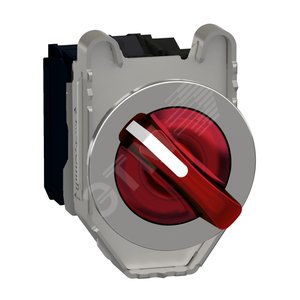 ПЕР-ЛЬ 22ММ 2 ПОЗИЦИИ, 230В КРАС. С ПОДСВЕТКОЙ, ЗАПОДЛИЦО, 1НО, 1НЗ, МЕТАЛЛ