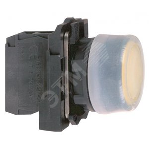 Кнопка 22мм желтая с возвратом