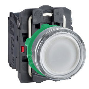 Кнопка 22мм, 230-240В, белая, с подсветкой, заподлицо, пластик C0