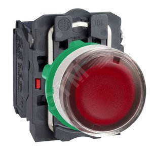 КНОПКА 22ММ 24В КРАСНАЯ С ПОДСВЕТКОЙ, ЗАПОДЛИЦО, ПЛАСТИК C1