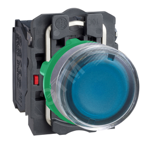 КНОПКА 22ММ 230-240В СИНЯЯ С ПОДСВЕТКОЙ, ЗАПОДЛИЦО, ПЛАСТИК C0